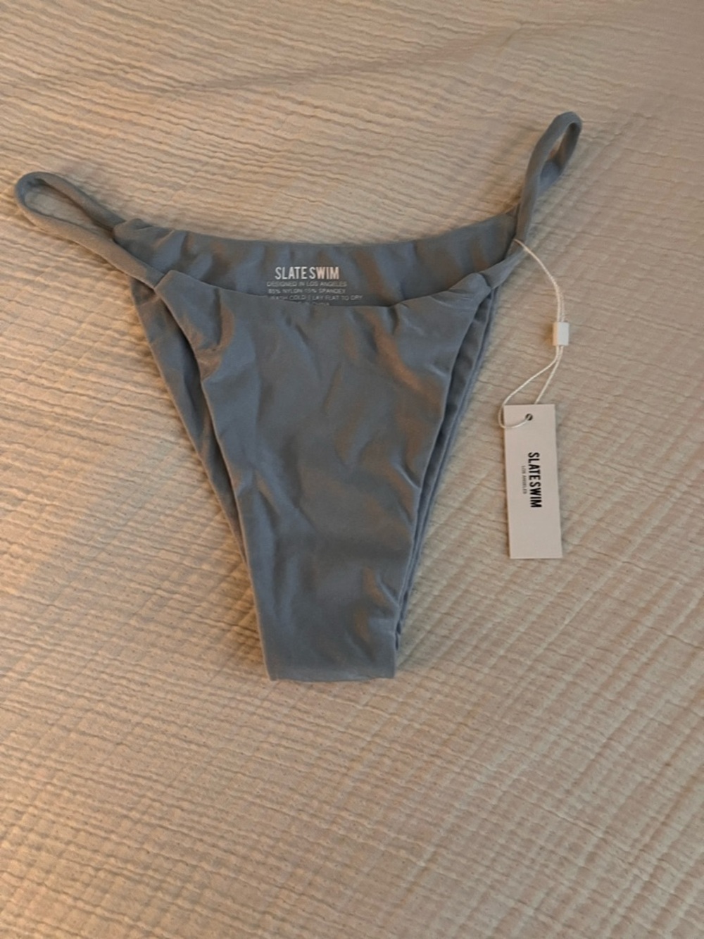 SLATE SWIM Women's Slate Blue High-Cut Bikini Bottom